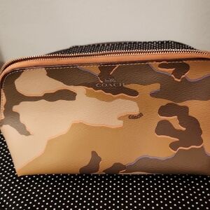 Coach Camouflage Leather Cosmetic Bag